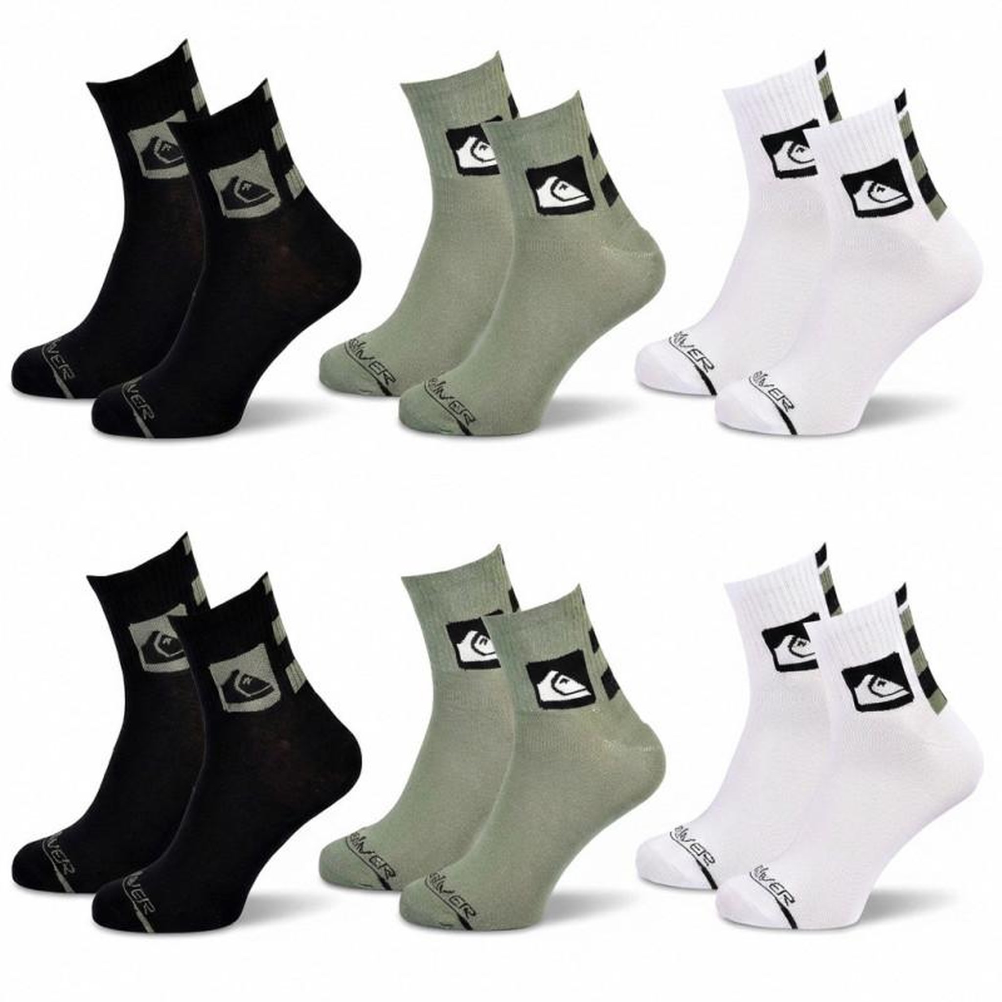 Voir la diapositive 1 : QUIKSILVER Quiksilver Pack de Chaussettes Enfant QUARTER – Lot 6 Paires Sport