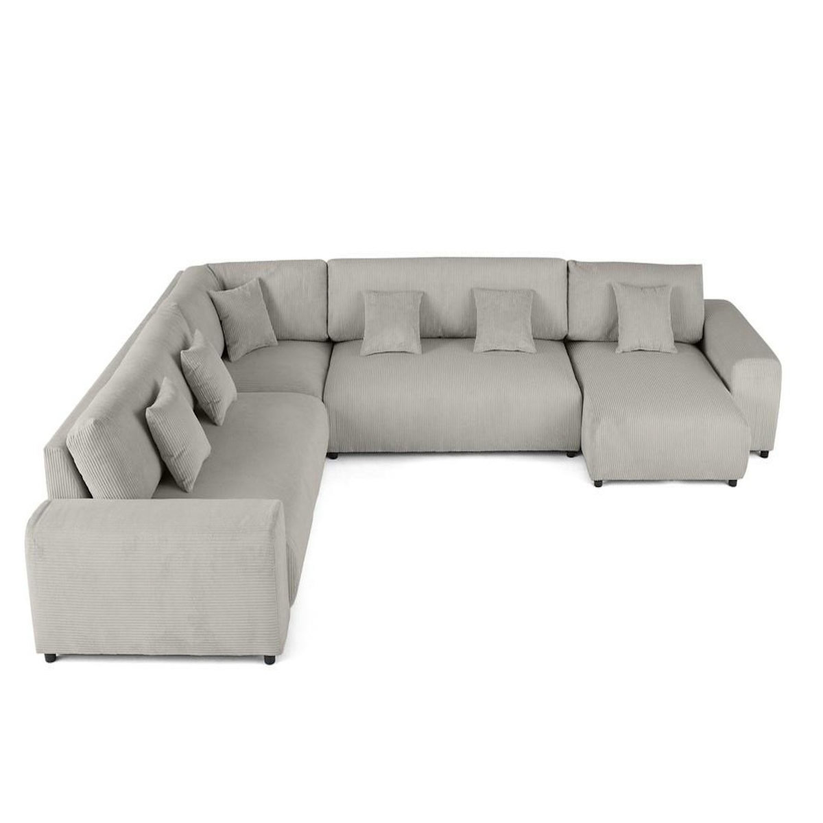 LISA DESIGN Garance - canapé modulable d'angle gauche - 8 places - en velours côtelé