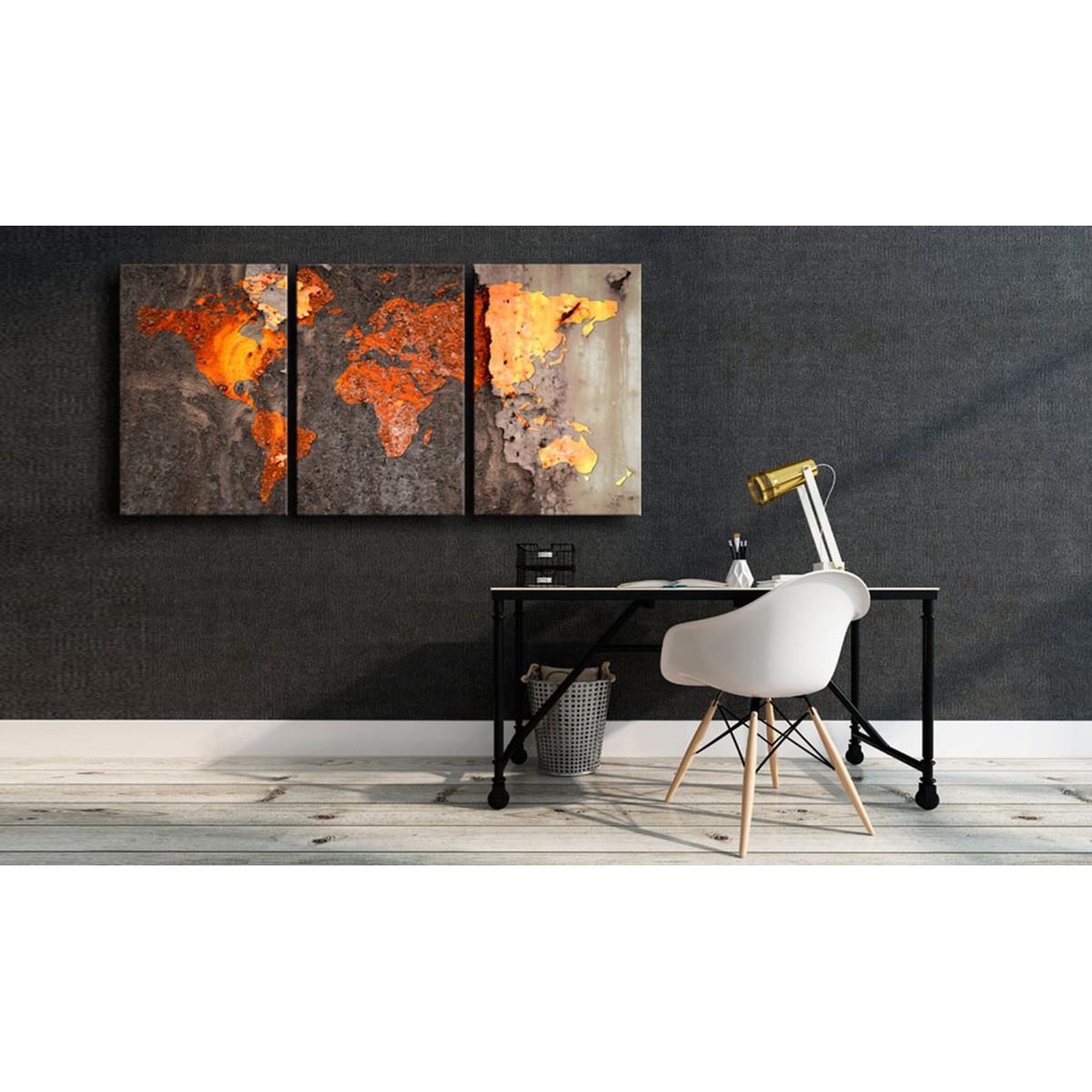Voir la diapositive 2 : Paris Prix Tableau Imprimé  World Map : Rusty World