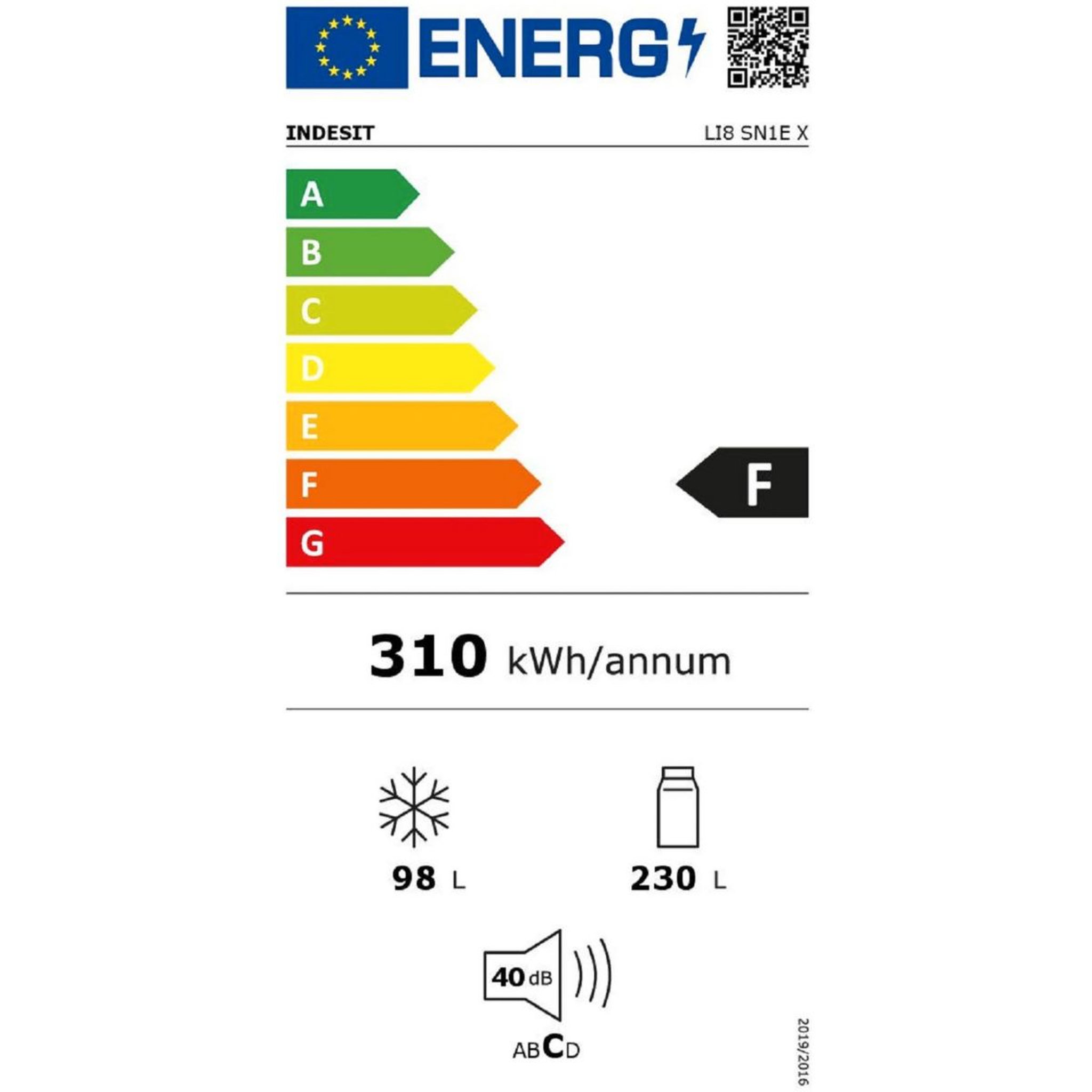 Voir la diapositive 3 : Indesit Réfrigérateur combiné LI8SN1EX