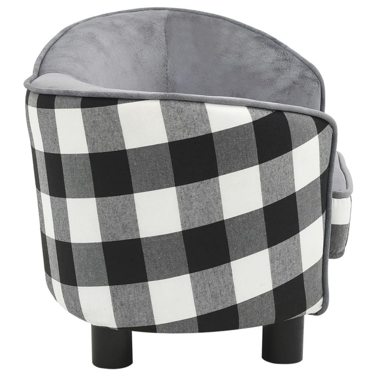 VIDAXL Canape pour chien Gris 68x38x38 cm Peluche