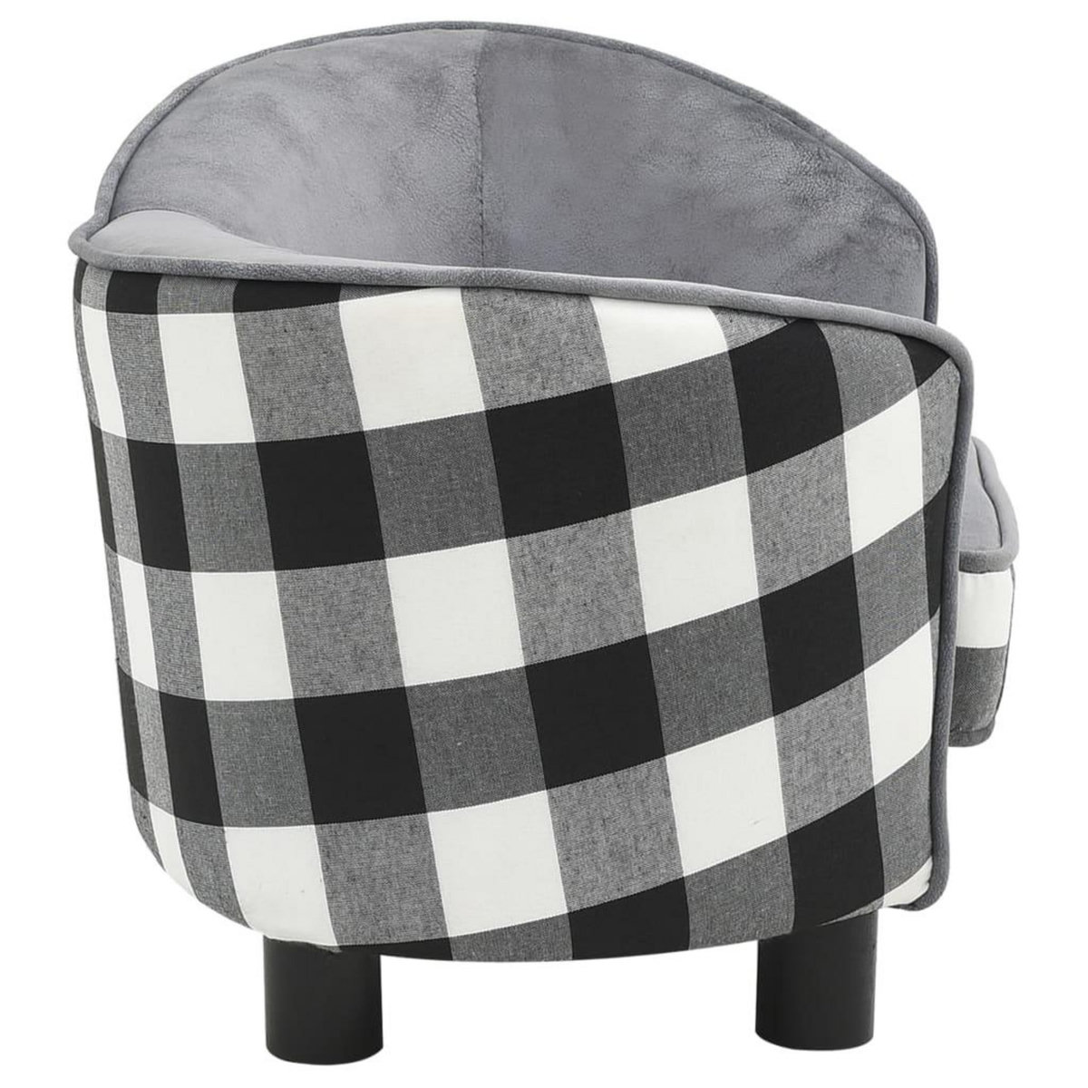VIDAXL Canape pour chien Gris 68x38x38 cm Peluche