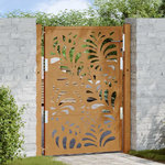 VIDAXL Porte de jardin acier resistant aux intemperies design vagues
