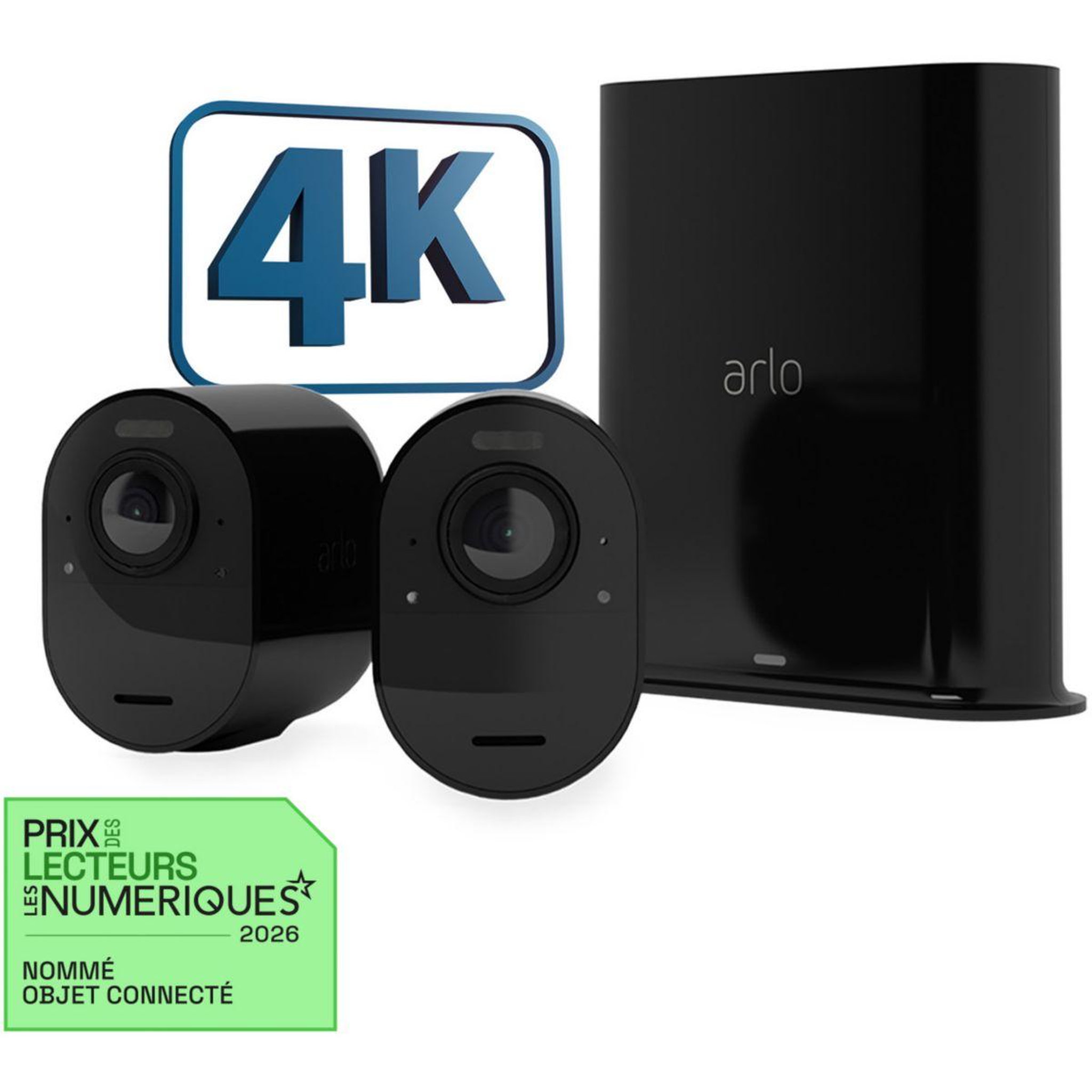 Voir la diapositive 3 : ARLO Caméra de surveillance 2 caméras extérieures noires Ultra 2