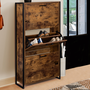 Voir la diapositive 2 : ID MARKET Meuble à chaussures 18 paires DAYTON 3 portes effet vieilli design industriel