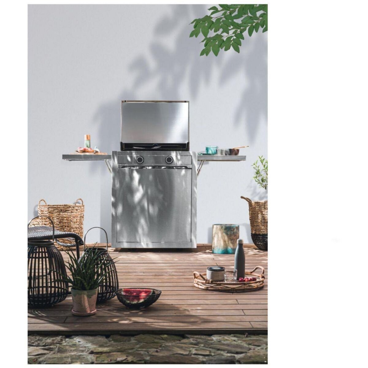 FORGE ADOUR Couvercle plancha INOX MODERN 60 CHARNIERES