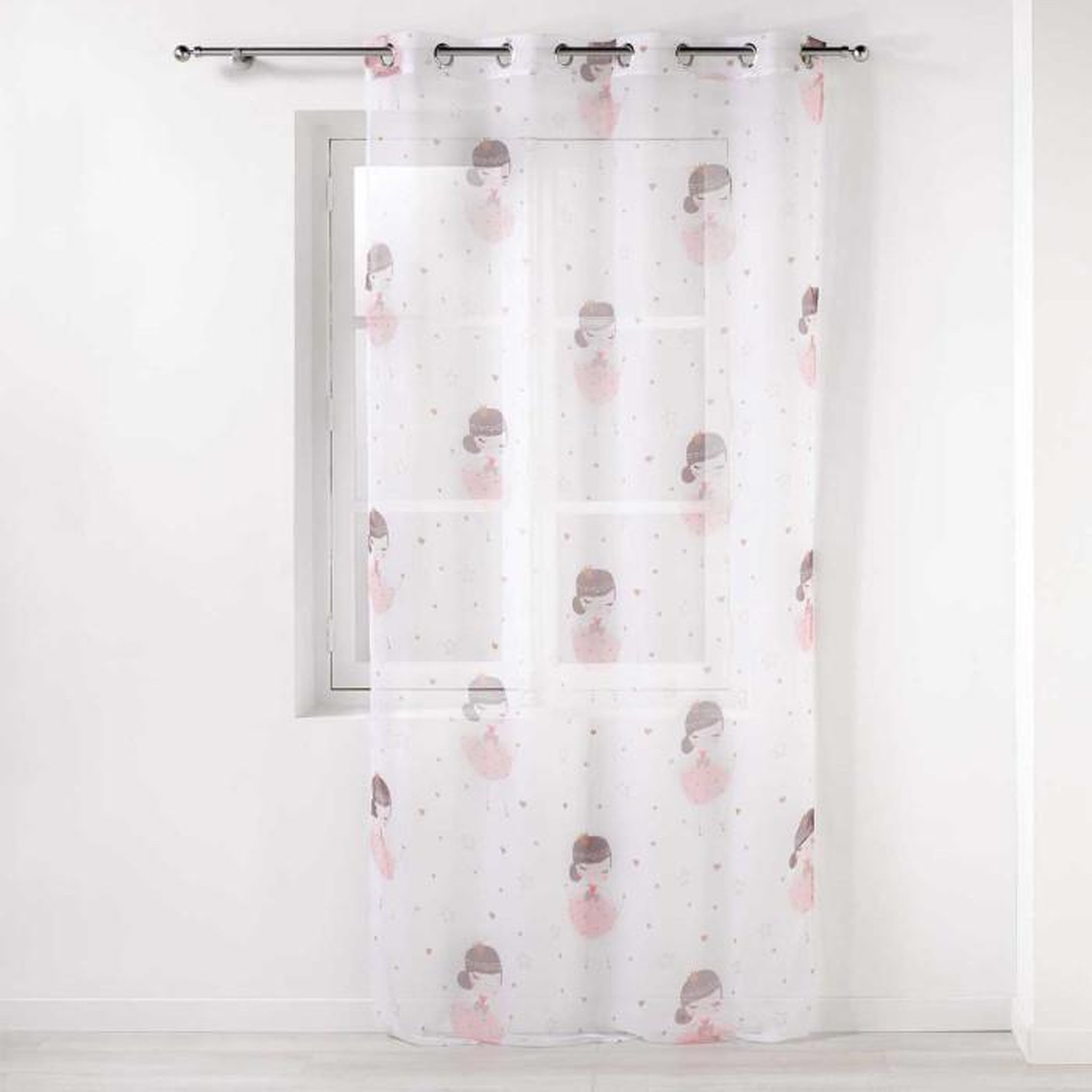 Voir la diapositive 1 : Paris Prix Rideau Voilage à Œillets  Petite Princesse  140x240cm Blanc