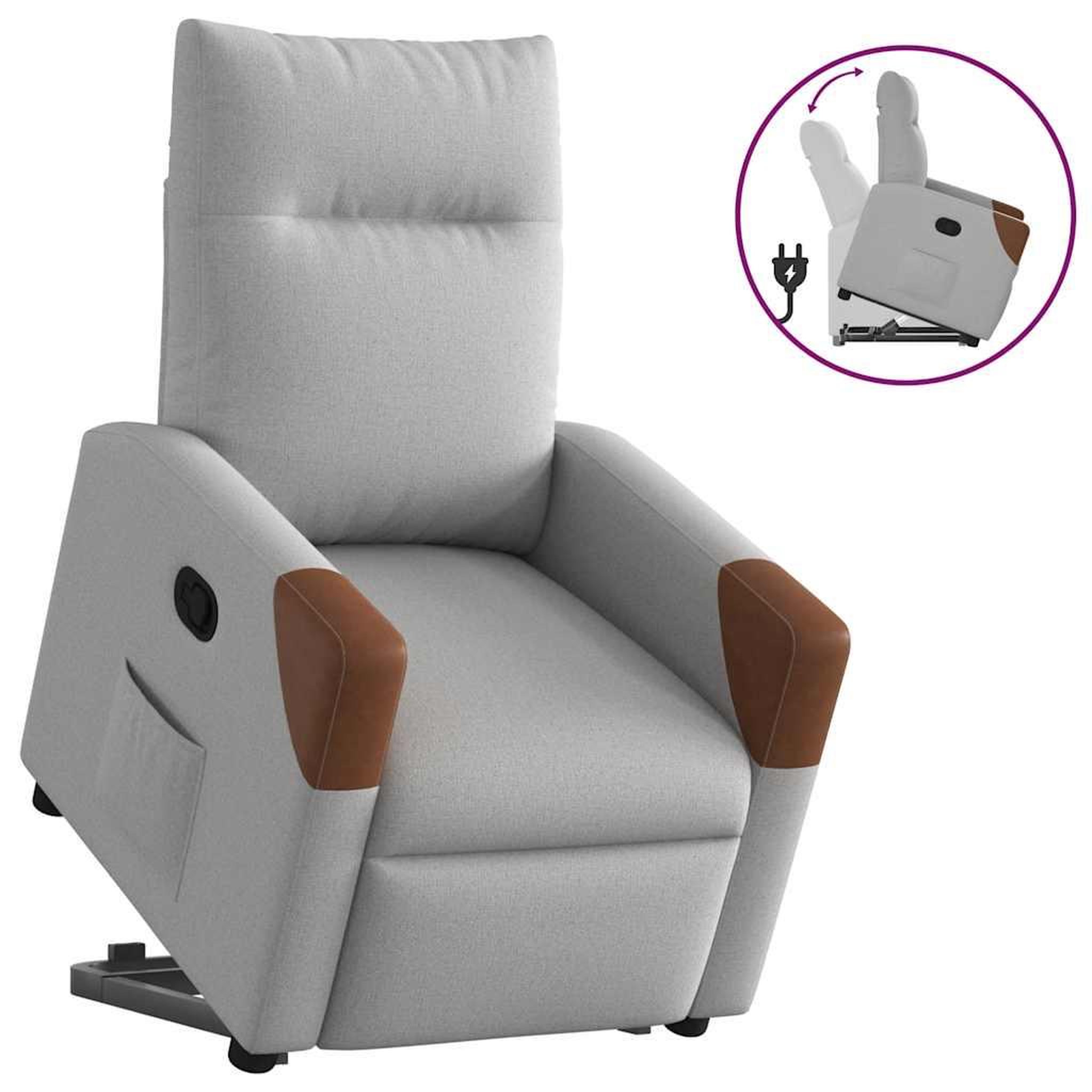 VIDAXL Fauteuil inclinable gris nuage tissu