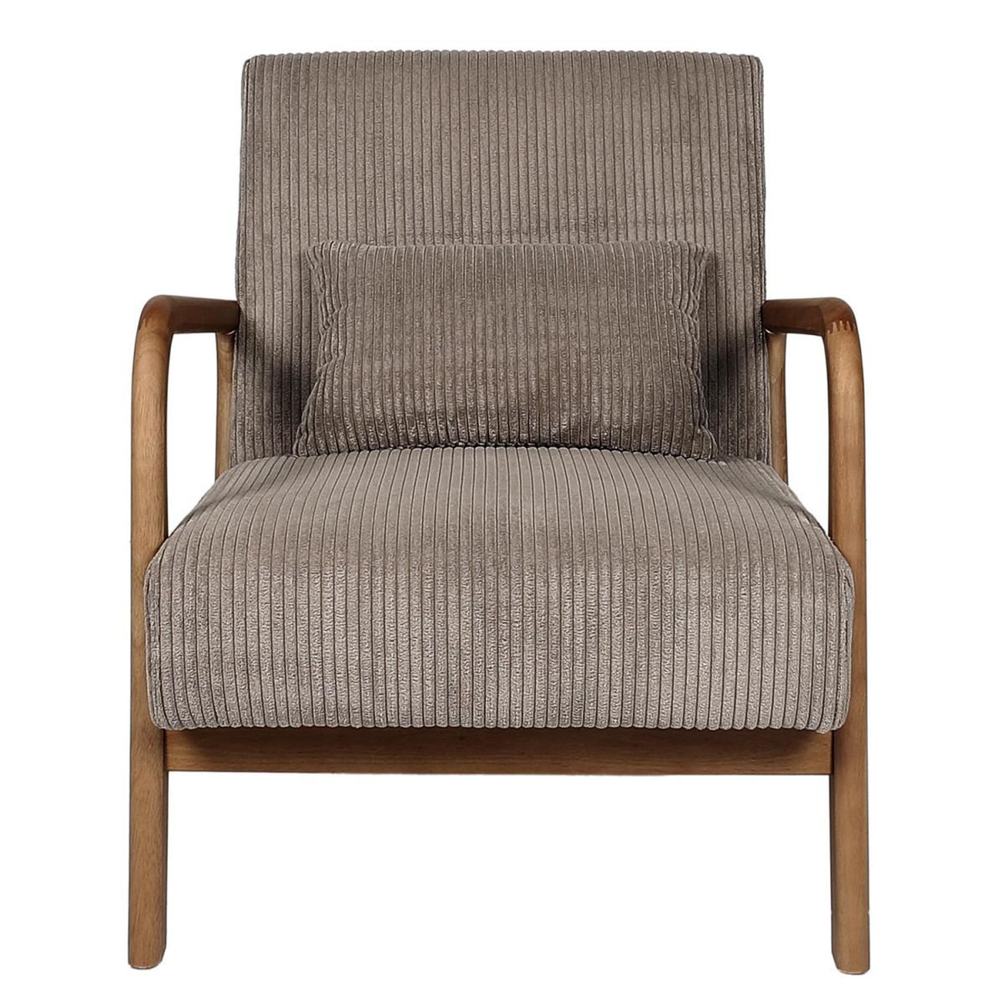 Voir la diapositive 2 : The Home Deco Factory Fauteuil côtelé design  scott  75cm taupe