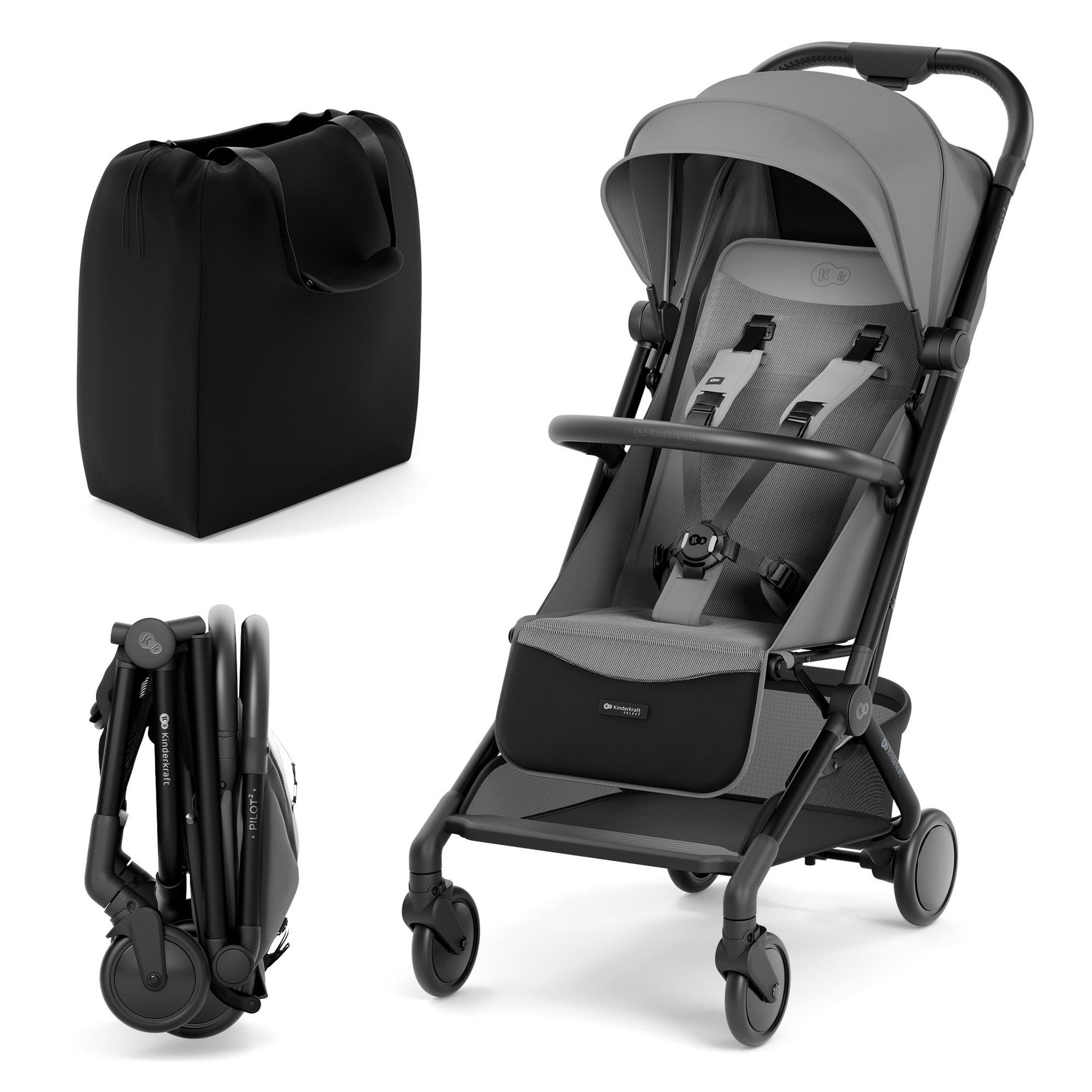 Voir la diapositive 1 : KINDERKRAFT Poussette compacte et facile à plier pour voyages et déplacements