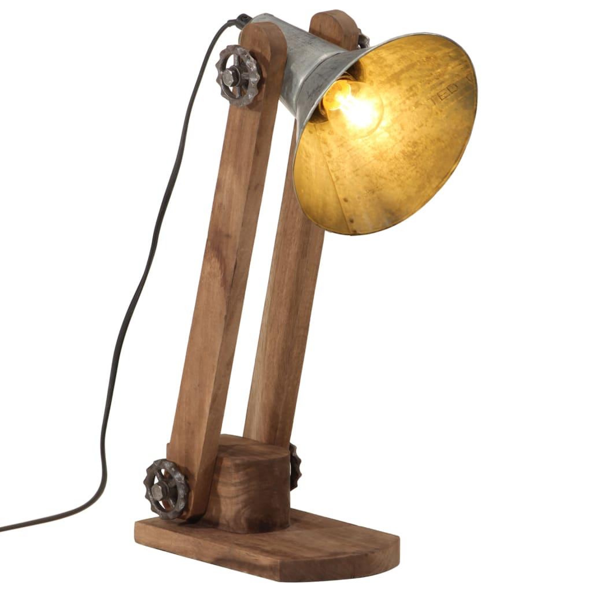VIDAXL Lampe de bureau 25 W argent vintage 23x13x52 cm E27