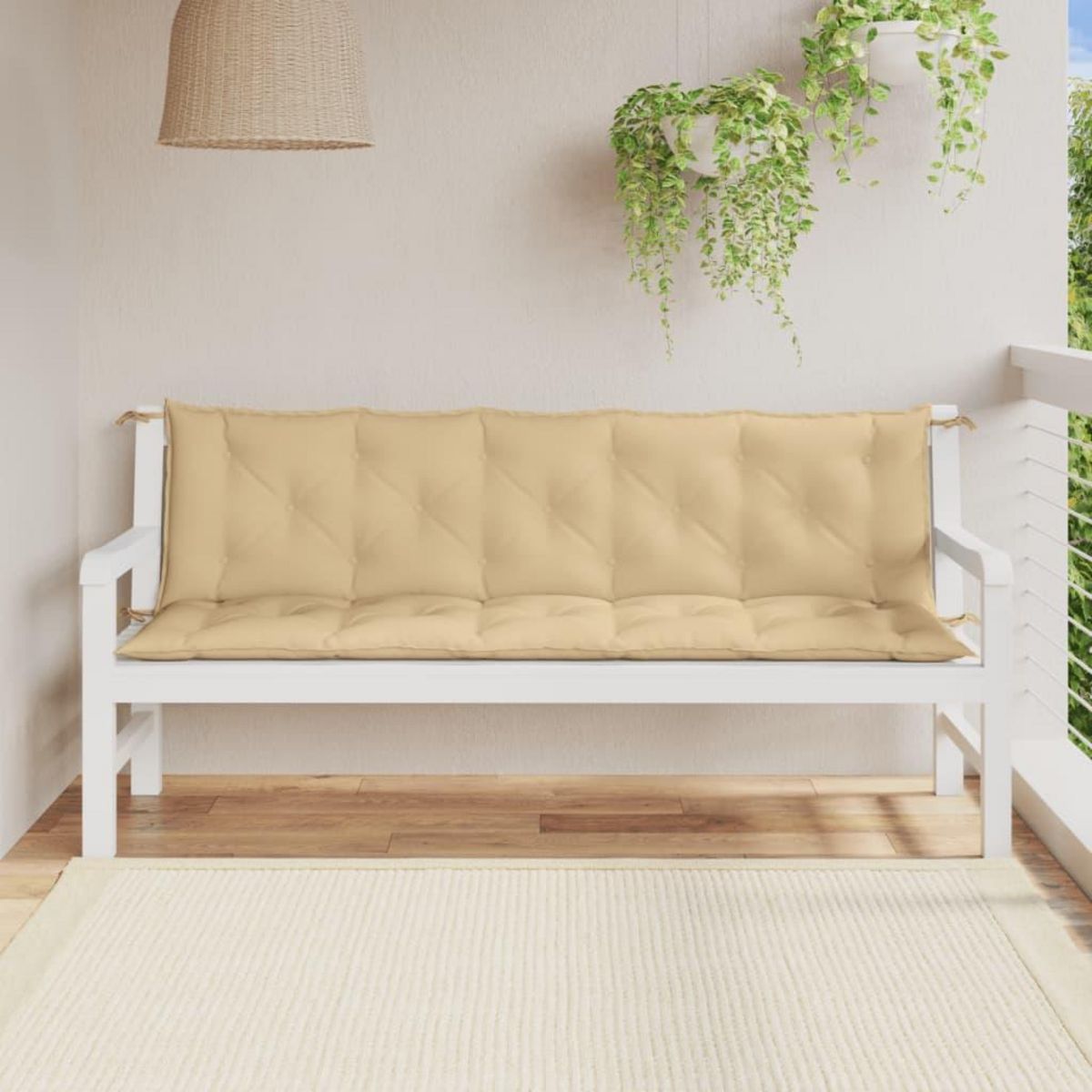 VIDAXL Coussins de banc de jardin lot de 2 beige melange tissu