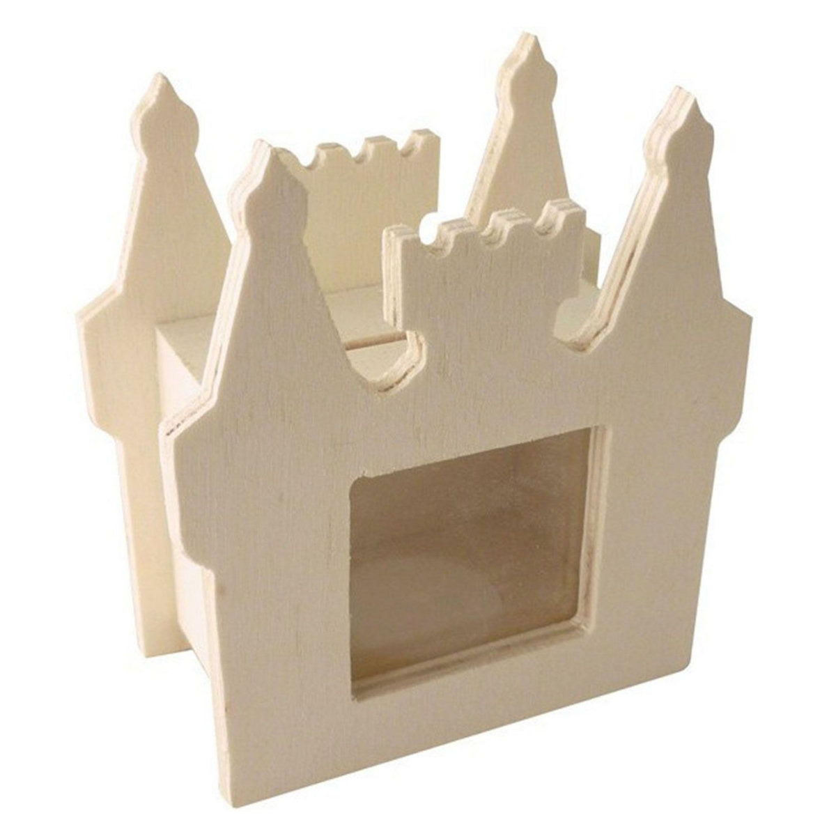 Graine créative Tirelire château en bois 10,5 x 12 cm
