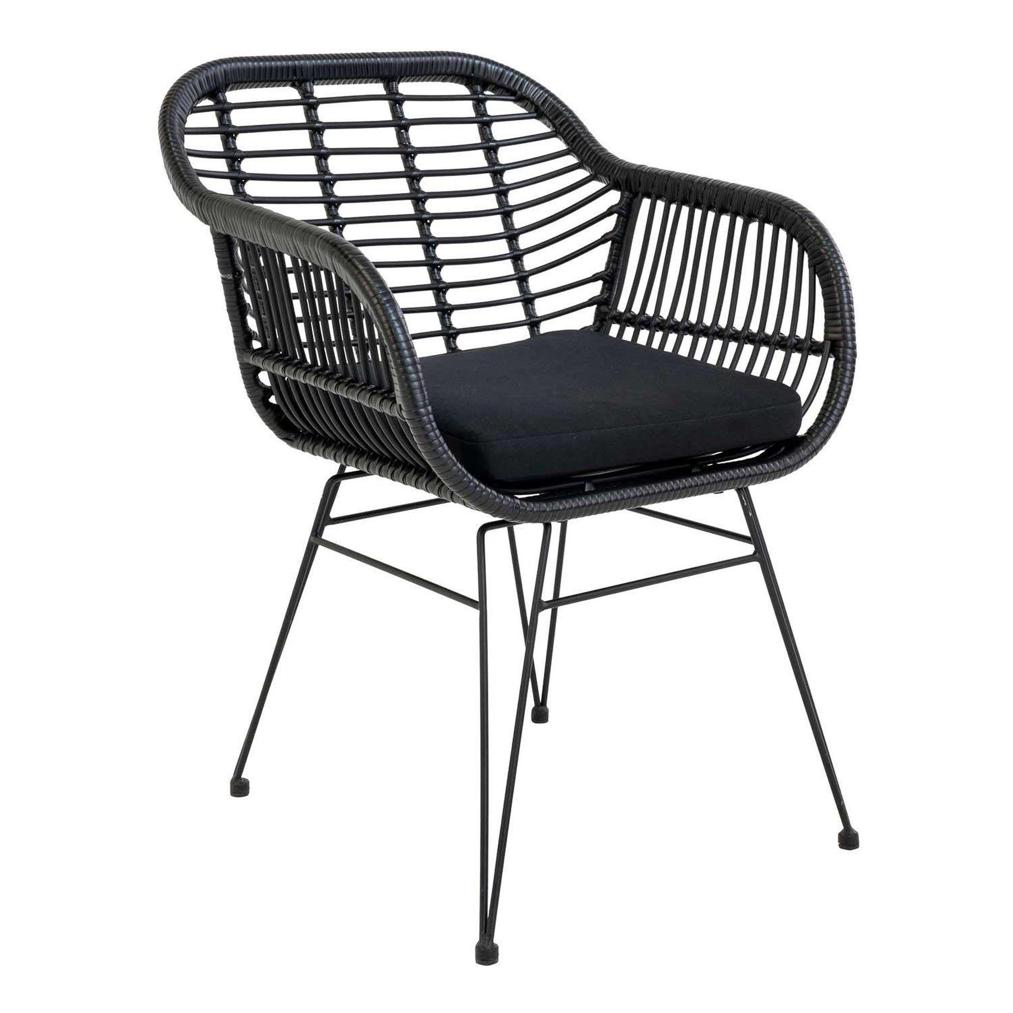 Voir la diapositive 1 : HOUSE NORDIC 2 fauteuils de jardin noirs trieste