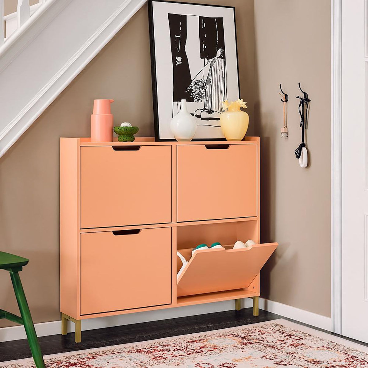 SOBUY SoBuy - Meuble À Chaussures 4 portes - Minimaliste - FSR100