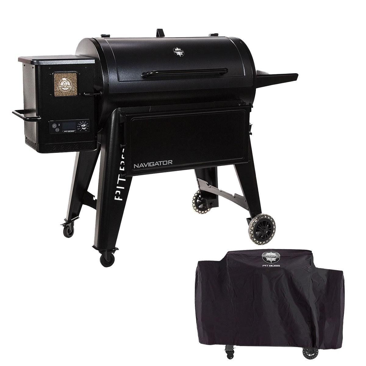 PITBOSS Barbecue à Pellets Grill et Fumoir Ecran LCD Cuisson 90x50cm 8 cuissons + Housse de protection Navigator 1150 PIT BOSS