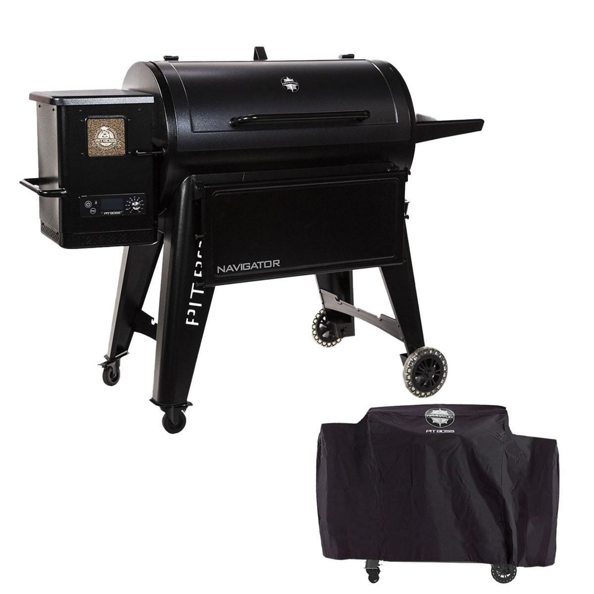 PITBOSS Barbecue à Pellets Grill et Fumoir Ecran LCD Cuisson 90x50cm 8 cuissons + Housse de protection Navigator 1150 PIT BOSS