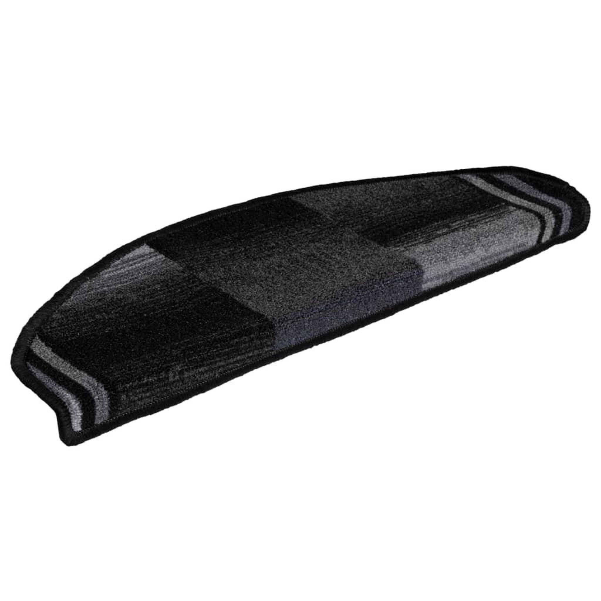 Voir la diapositive 3 : VIDAXL Tapis d'escalier autoadhesifs 5 pcs 65x21x4 cm Noir et gris