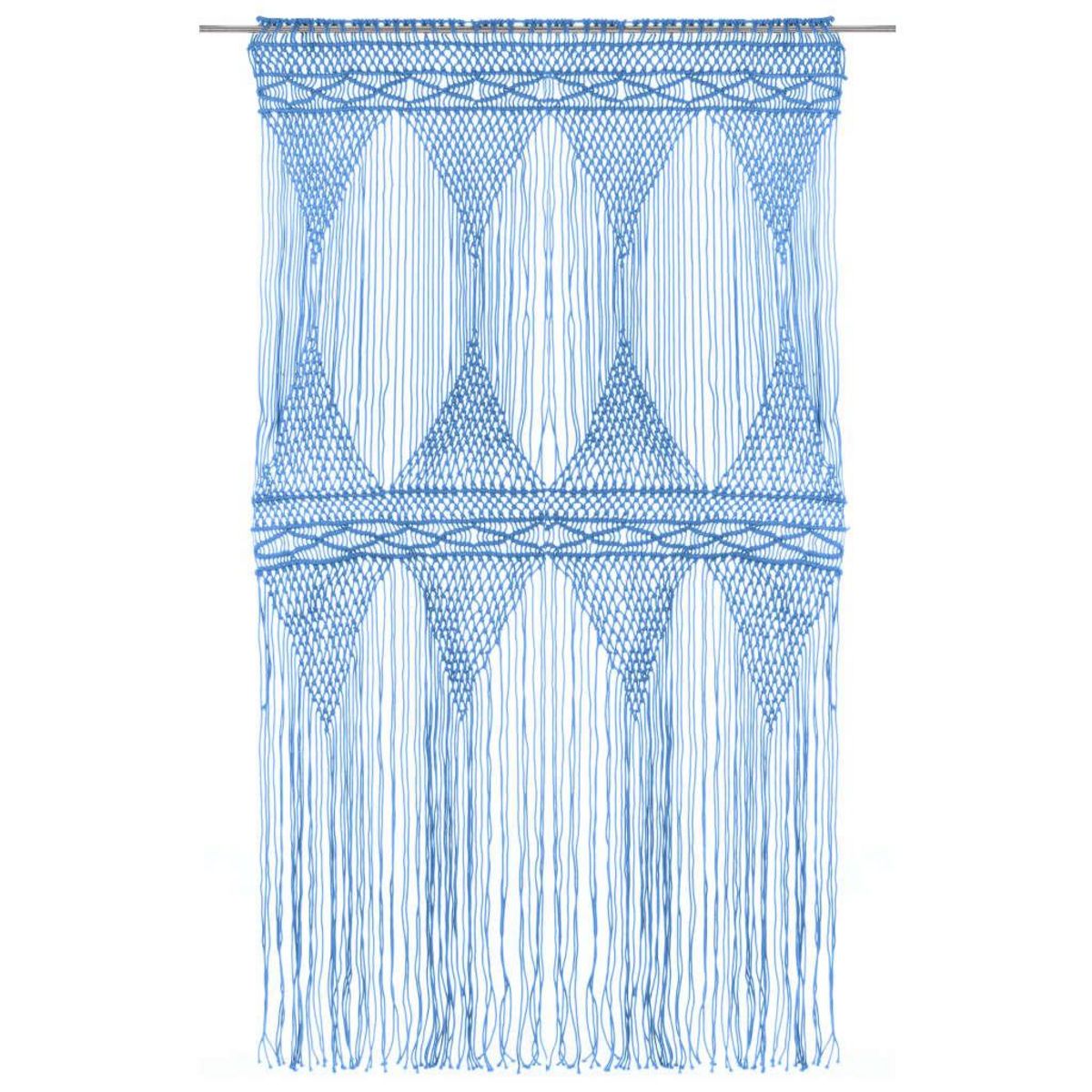 VIDAXL Rideau en macrame Bleu 140x240 cm Coton
