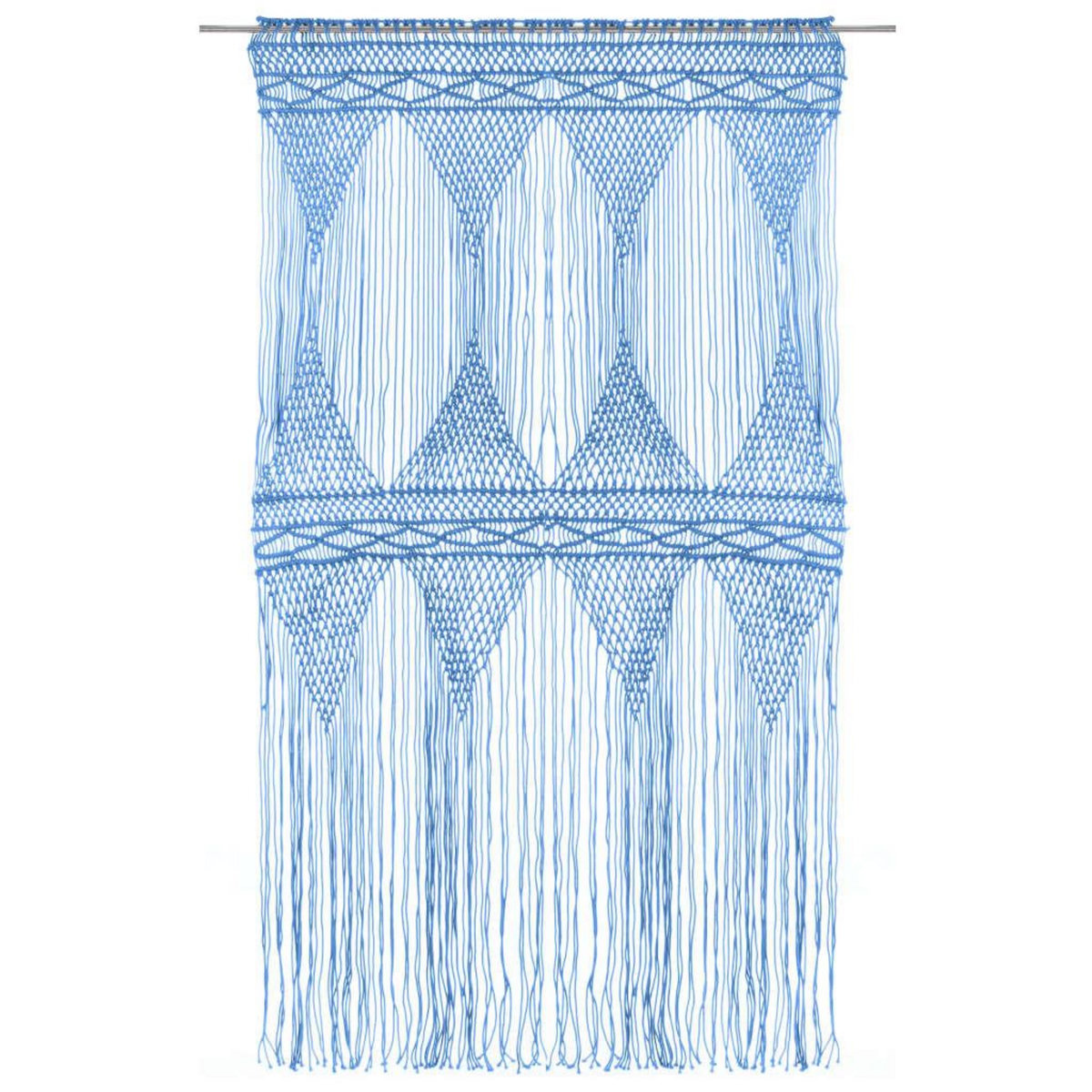 VIDAXL Rideau en macrame Bleu 140x240 cm Coton
