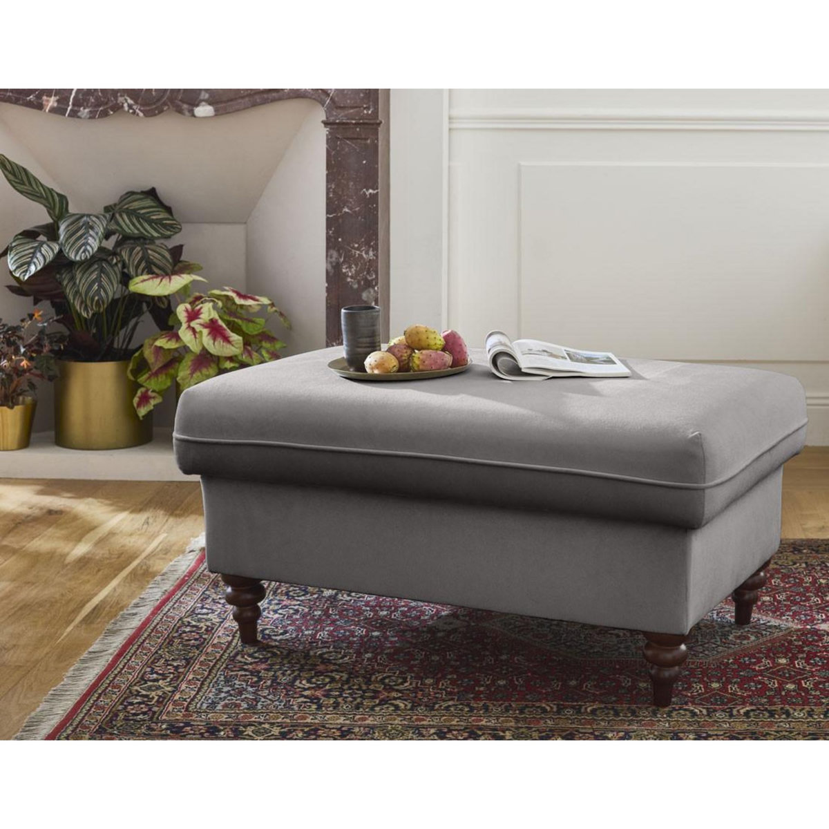 BEST MOBILIER Flamingo - pouf en velours