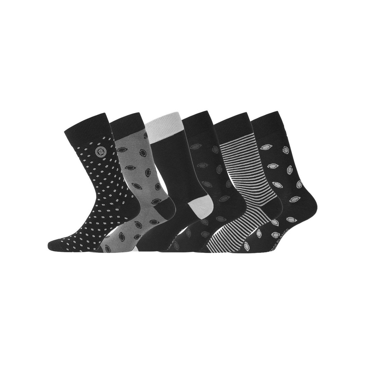 SERGE BLANCO Lot de 6 Paires de Chaussettes de ville coton homme