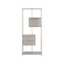 Voir la diapositive 4 : LISA DESIGN Anthea - étagère filaire métal avec plaquage en effet bois blanchi - avec tiroirs - 77 cm - gris
