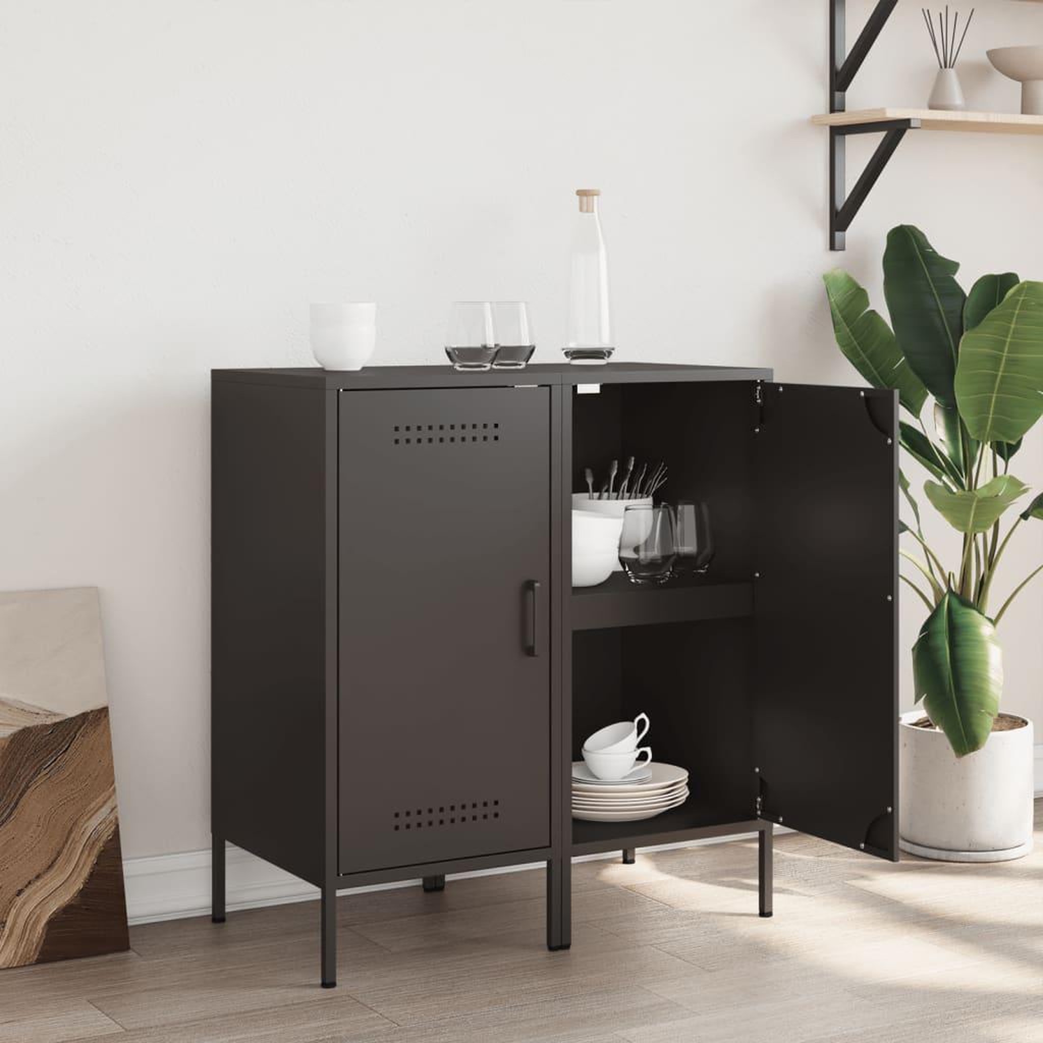 Voir la diapositive 3 : VIDAXL Buffets 2 pcs noir 36x39x79 cm acier