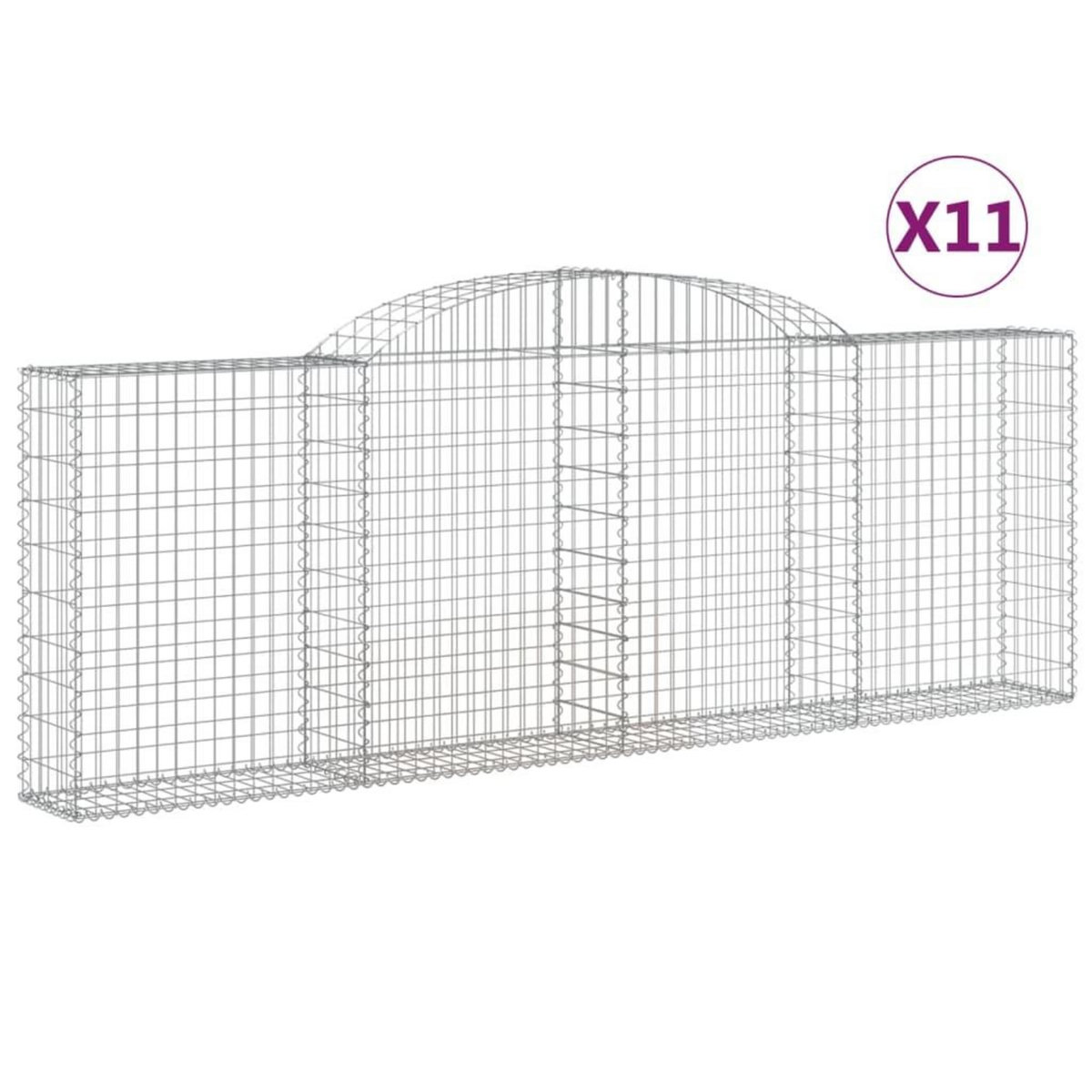 VIDAXL Paniers a gabions arques 11 pcs 300x30x100/120 cm fer galvanise