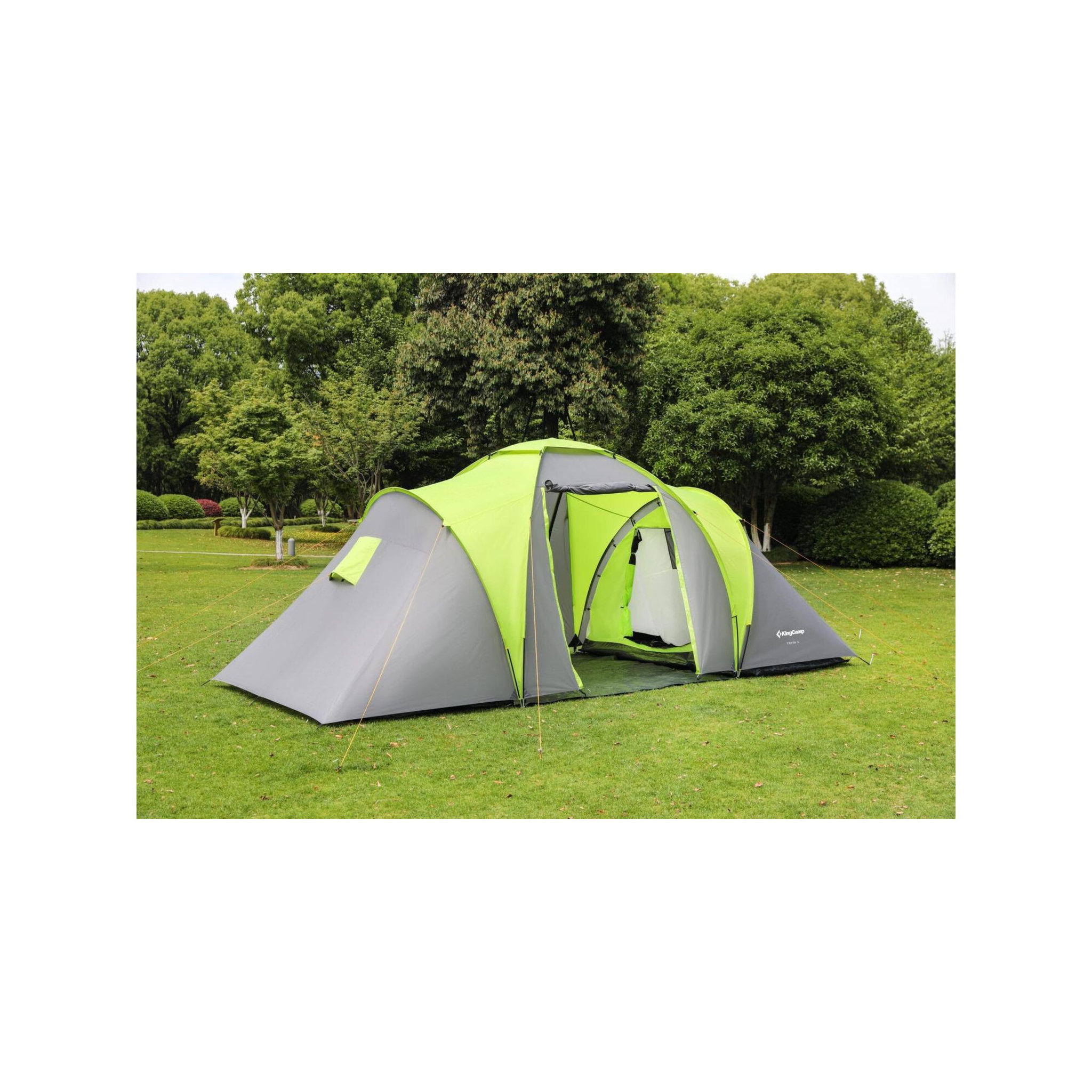 Voir la diapositive 3 : KINGCAMP Tente de camping familiale 4 places temi - kingcamp - dimensions : 500 x 220 x 200 cm