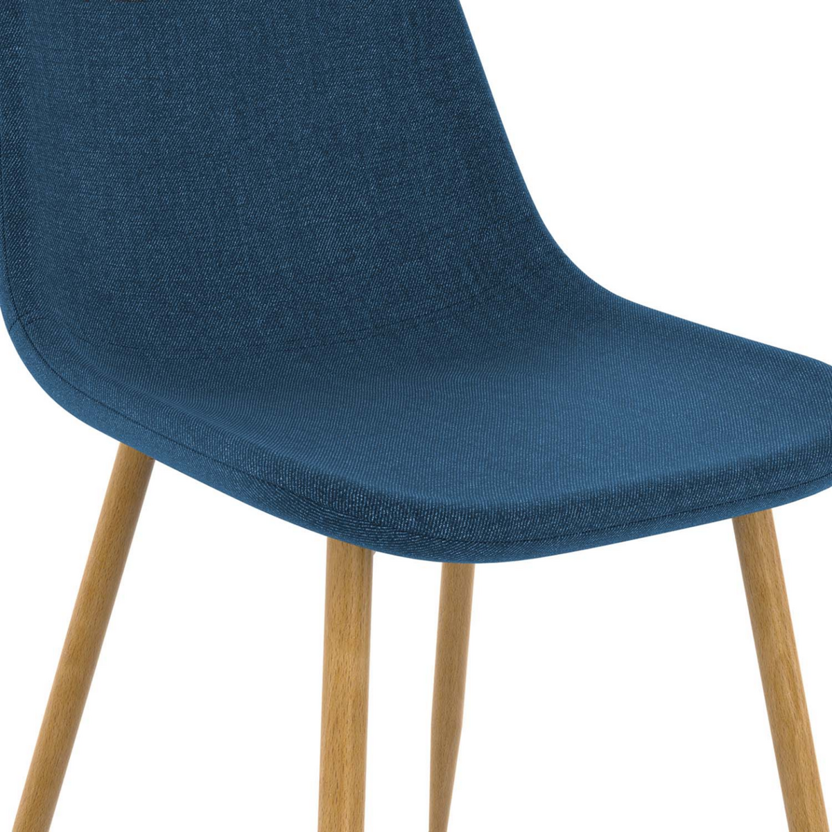 ID MARKET Lot de 6 chaises scandinaves DAPHNE en tissu bleu canard pour salle à manger