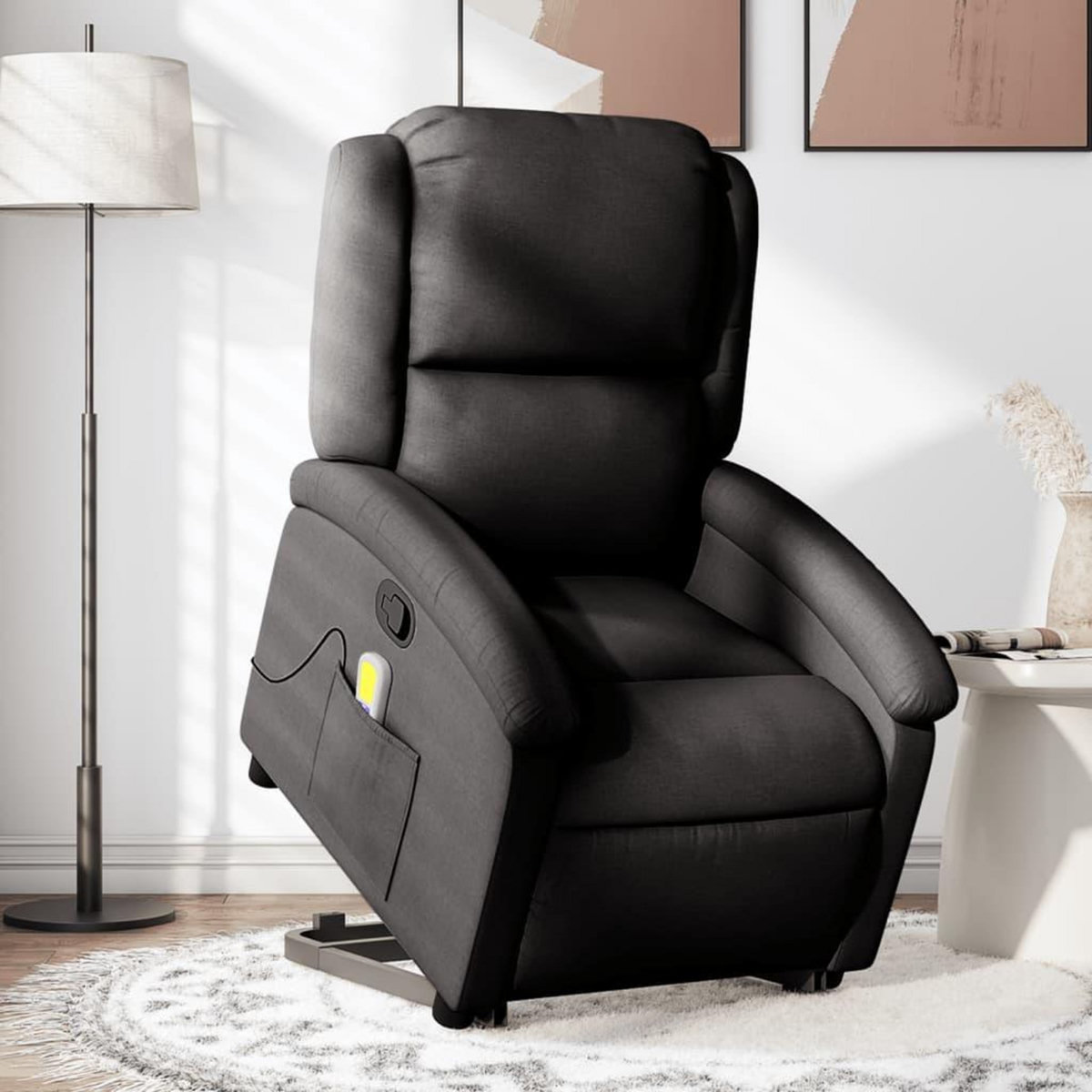VIDAXL Fauteuil de massage inclinable Noir Tissu