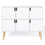 Voir la diapositive 4 : ID MARKET Meuble de rangement cube enfant EMMIE avec 6 cases en bois blanc