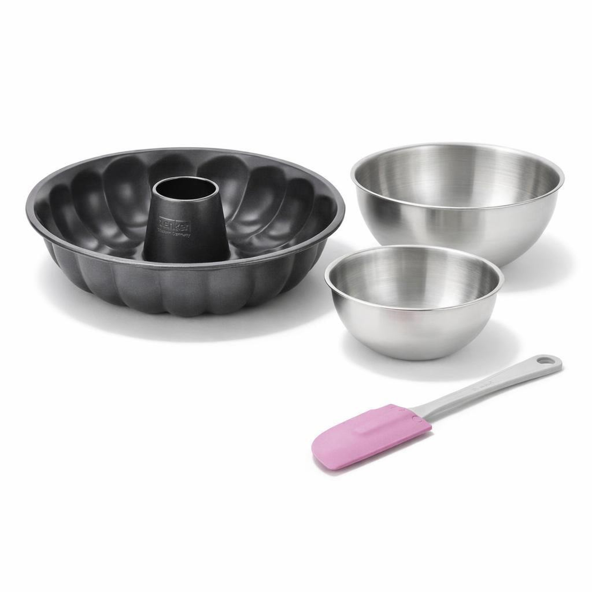 ZENKER Set de 4 ustensiles de pâtisserie moule à gâteaux bol et spatule black mettallic black mettallic zenker  black mettallic