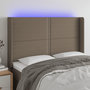 Voir la diapositive 1 : VIDAXL Tete de lit a LED Taupe 147x16x118/128 cm Tissu