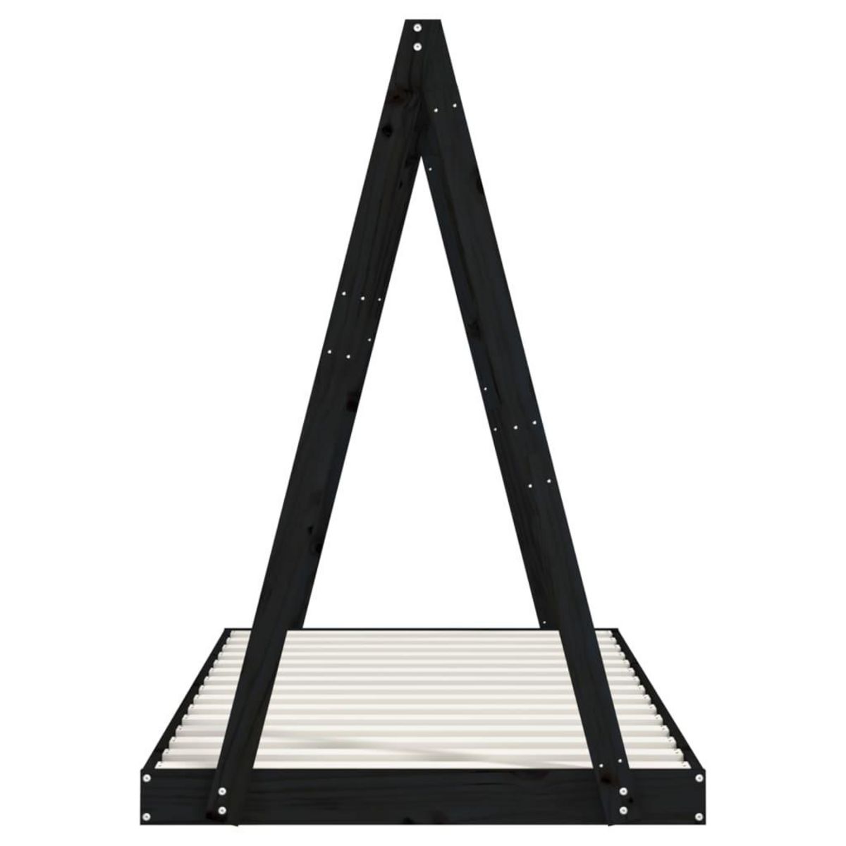 VIDAXL Cadre de lit pour enfants noir 90x190 cm bois de pin massif