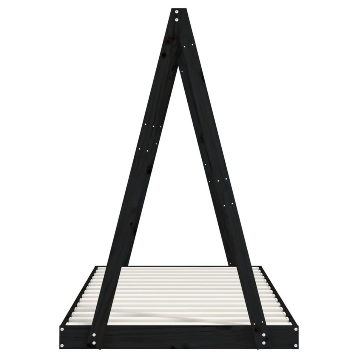 VIDAXL Cadre de lit pour enfants noir 90x190 cm bois de pin massif