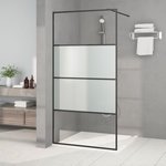 VIDAXL Paroi de douche Noir 100x195 cm Verre ESG demi-depoli
