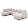 Voir la diapositive 4 : LISA DESIGN Jake - canapé panoramique d'angle gauche 7 places convertible avec coffre en tissu velours relief
