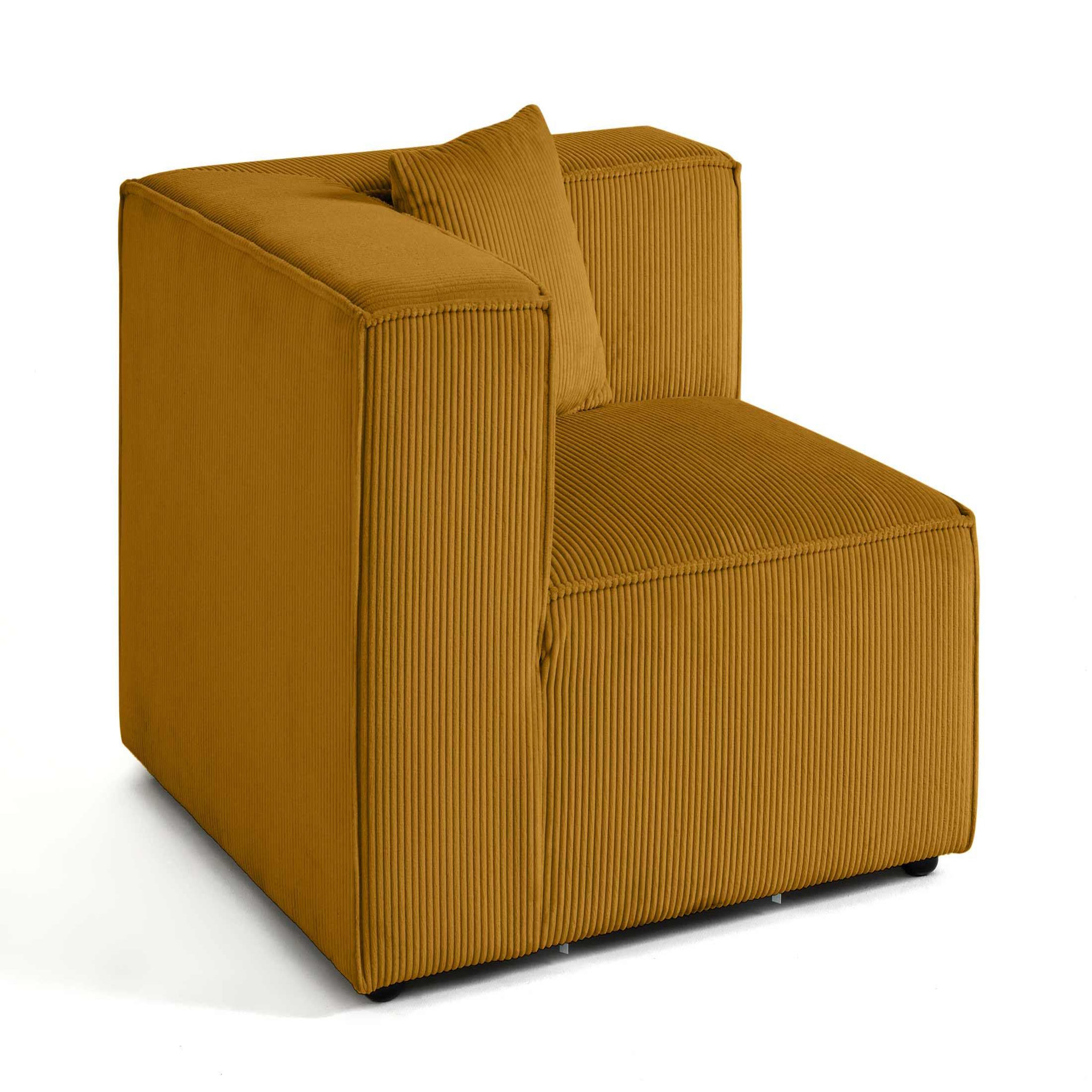 Voir la diapositive 3 : BEST MOBILIER Arty - module d'assise d'angle réversible - en velours côtelé