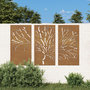 Voir la diapositive 1 : VIDAXL Decorations murales jardin 3 pcs 105x55 cm design d'arbre acier