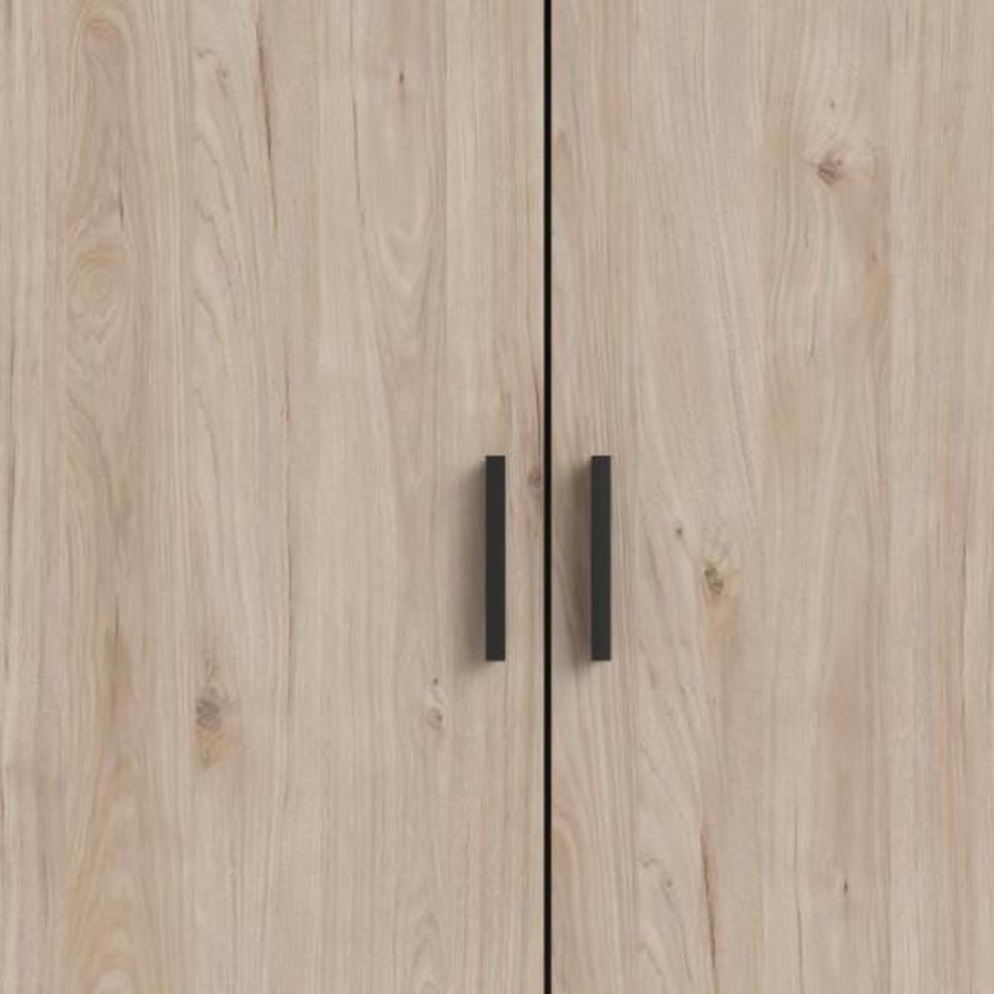 Voir la diapositive 6 : TVILUM Armoire VEGA - Décor chene - 3 portes + 3 tiroirs - L 147 x P 49,6 x H 200,4 cm