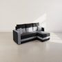 Voir la diapositive 6 : BEST MOBILIER Harvey - canapé d'angle réversible 4 places convertible avec coffre en tissu bicolore