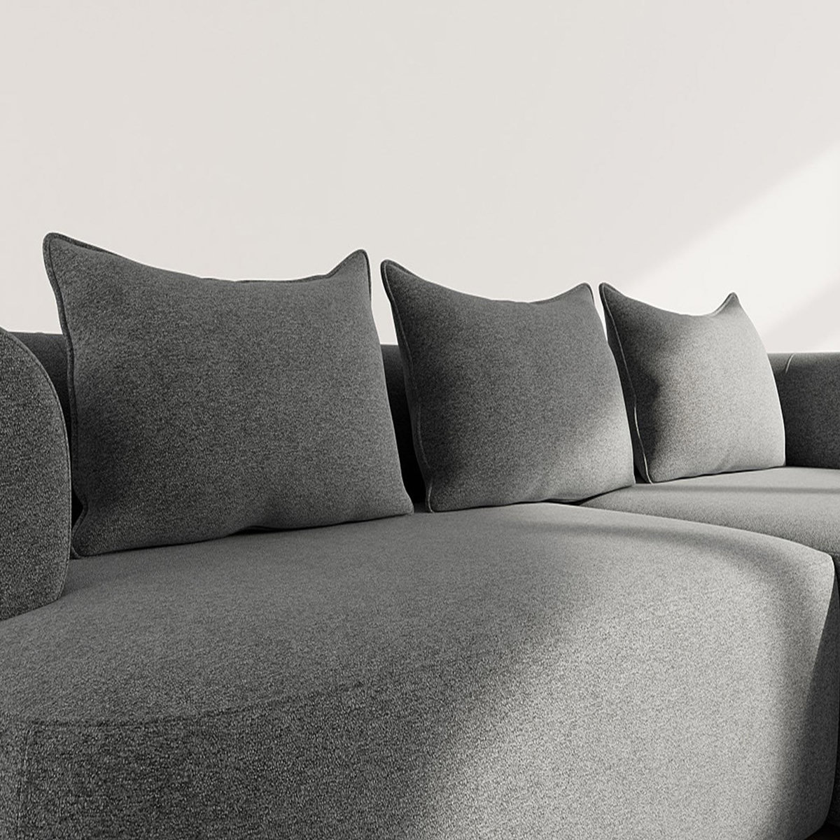 LISA DESIGN Angela - canapé d'angle droit 4 places en velours texturé