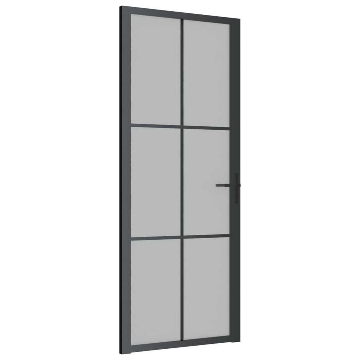 VIDAXL Porte interieure 83x201,5 cm Noir Verre mat et aluminium