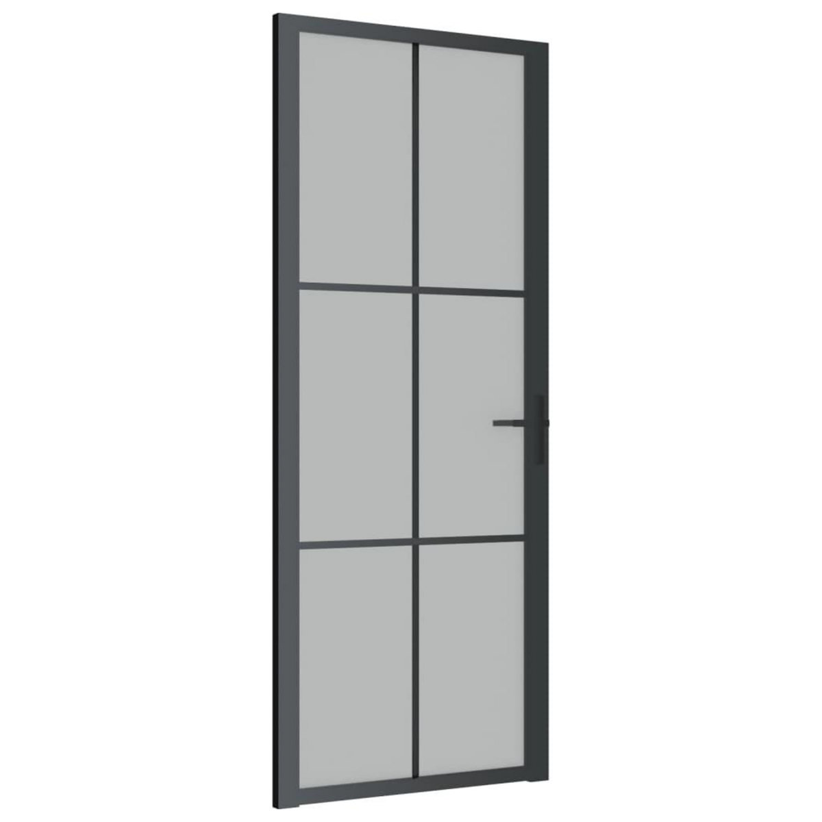 VIDAXL Porte interieure 83x201,5 cm Noir Verre mat et aluminium