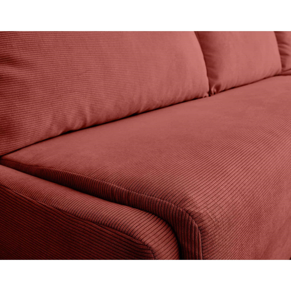 LISA DESIGN Palmira - canapé d'angle droit - 4 places - convertible couchage quotidien - matelas 14 cm - en velours côtelé