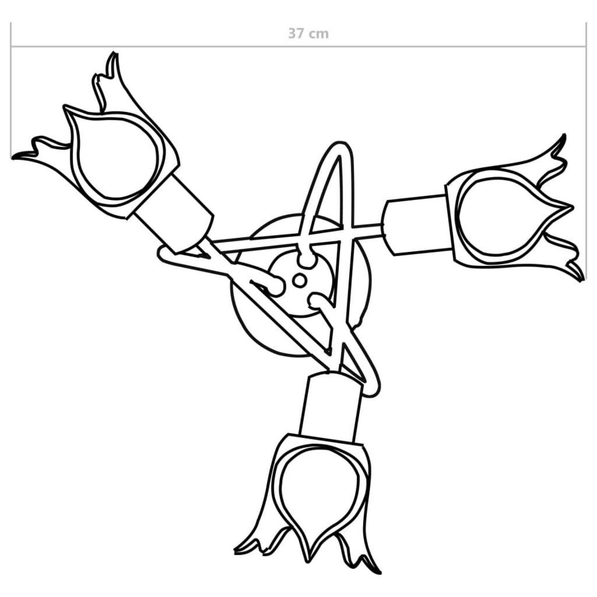 VIDAXL Plafonnier et abat-jour verre transparent 3 ampoules E14 Tulipe