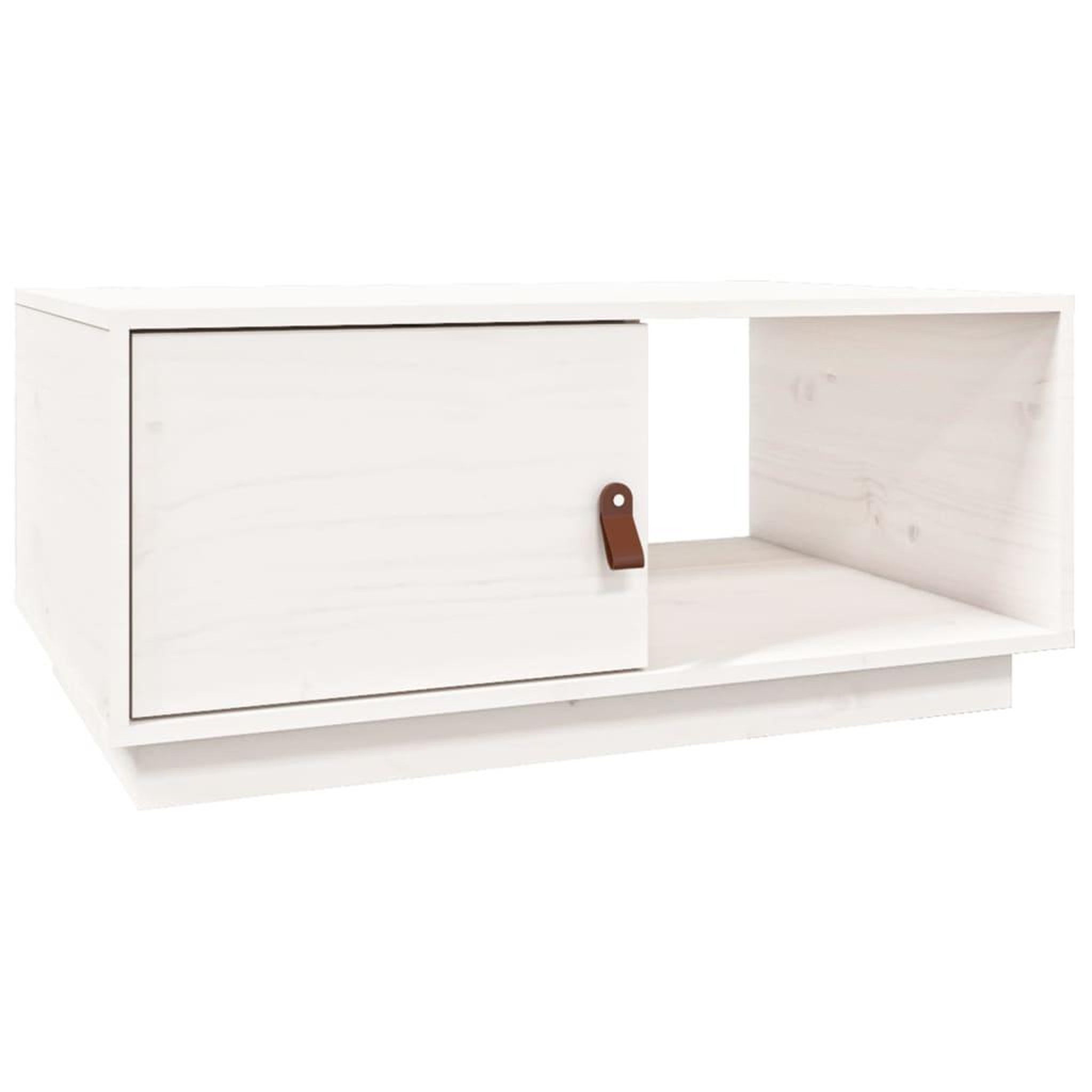Voir la diapositive 2 : VIDAXL Table basse Blanc 80x50x35,5 cm Bois massif de pin