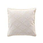 Douceur d'Intérieur Coussin déhoussable CREST - Polycoton imprimé métallisé - 45 x 45 cm - Ecru